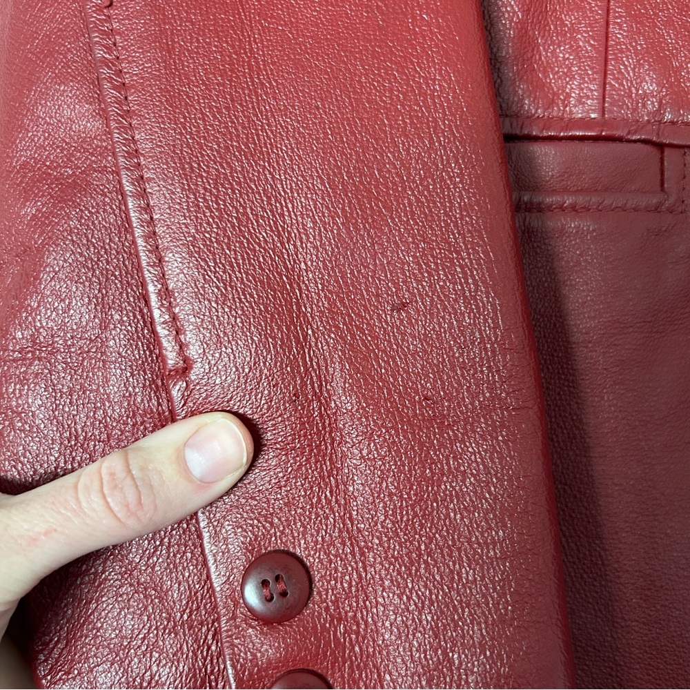 Vintage Red Leather Jacket - Picture 8 of 9